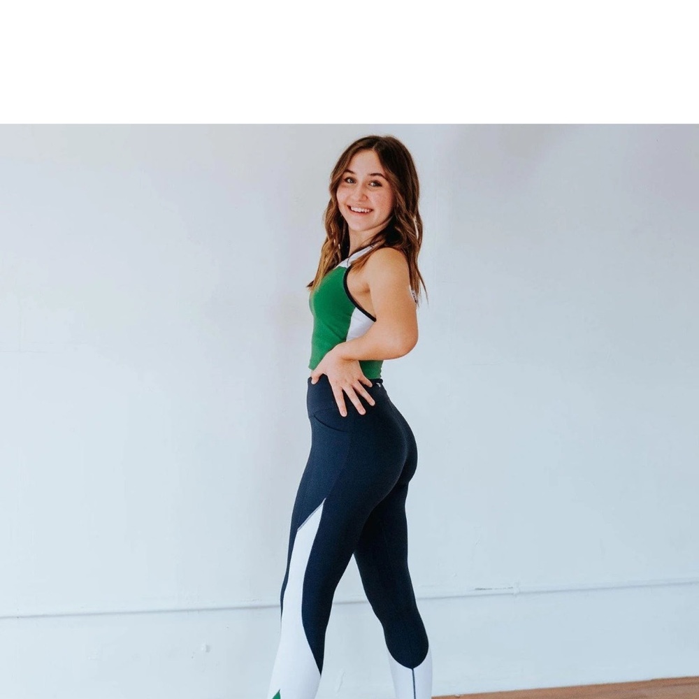 Senita Athletics Green and Navy Activewear Set